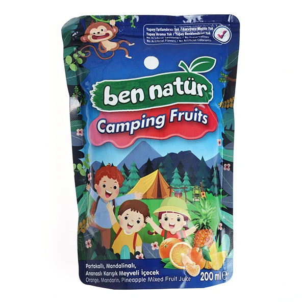 Camping Fruits Portakallı, Mandalinalı, Ananaslı Karışık Meyveli İçecek 200 ml 1 Adet ürün görseli