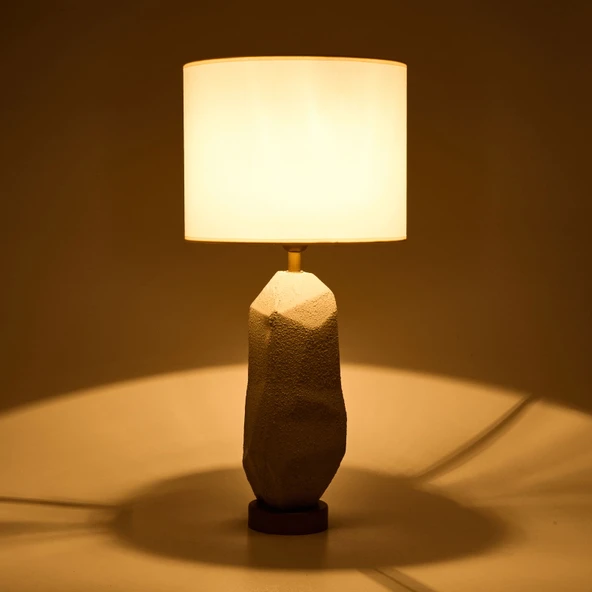 Lighting Solid Abajur - Gri / Krem - Resim 2