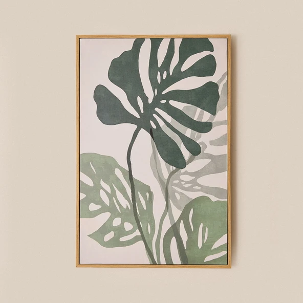 Deco Green Culture Kanvas Tablo - Beyaz / Yeşil - 90x60 cm - Resim 2