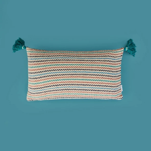 Soft Shiny Kırlent - Renkli - 30x50 cm ürün görseli