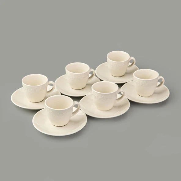 Kitchen Arnea 6'lı Kahve Fincan Takımı - Krem - 90 ml ürün görseli