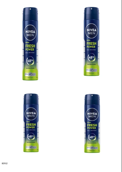 82912 NIVEA MEN FRESH POWER SPREY  4 ADET ürün görseli