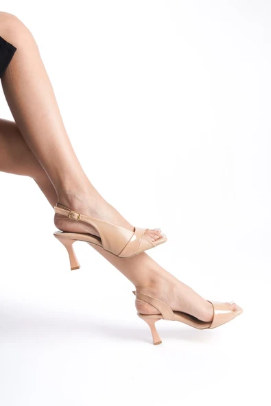 Klein Kadın Nude Rugan Detaylı Topuklu Sandalet - 3