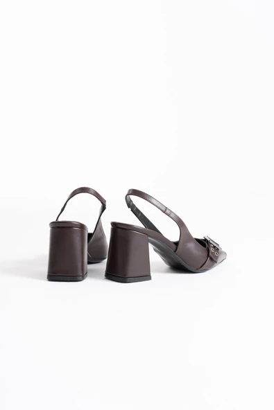 Keira Acı Kahve Cilt Kadın Topuklu Ayakkabı - Resim 3