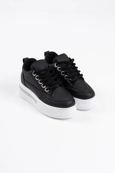Alice Siyah Kadın Gizli Topuklu Sneaker - 2
