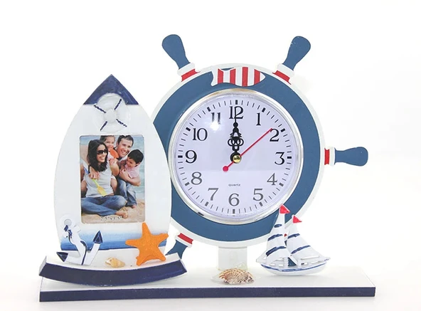 MDB Ahşap Marin Dümenli Çerçeveli Saat Model 2 ürün görseli 1