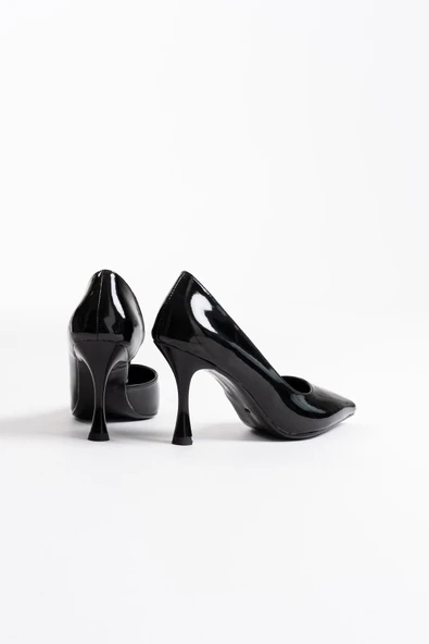 Angela Kadın Siyah Rugan Topuklu Ayakkabı - Resim 3