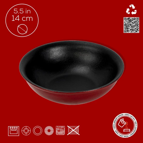 Lava Döküm Yuvarlak Çorba Kasesi Çap(Ø)14cm. - Resim 3