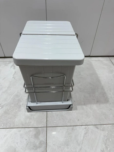 JOY SÜRGÜLÜ TEZGAH ALTI PLASTİK ÇÖP KOVASI TEKLİ 25 LİTRE - 3