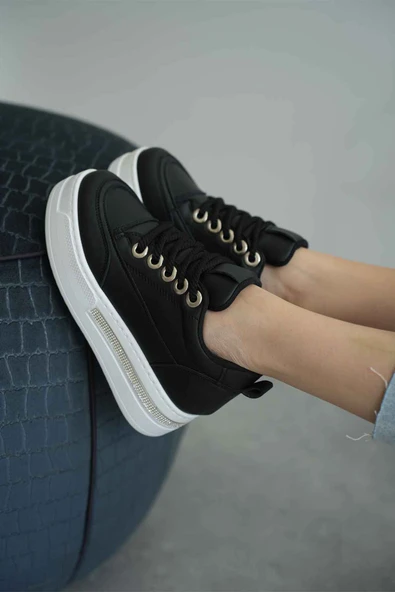 Alice Siyah Kadın Gizli Topuklu Sneaker - 4