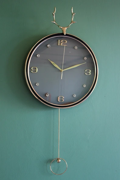 MDB Geyikli Sarkaçlı Duvar Saati ürün görseli 1