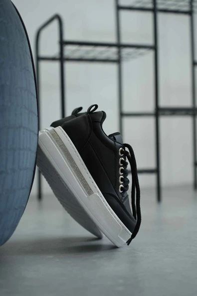 Alice Siyah Kadın Gizli Topuklu Sneaker - 3