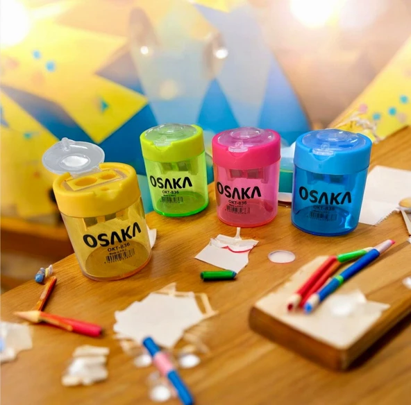 Osaka Çift Hazneli Bıçaklı Gözlü Kalemtraş 1 Adet