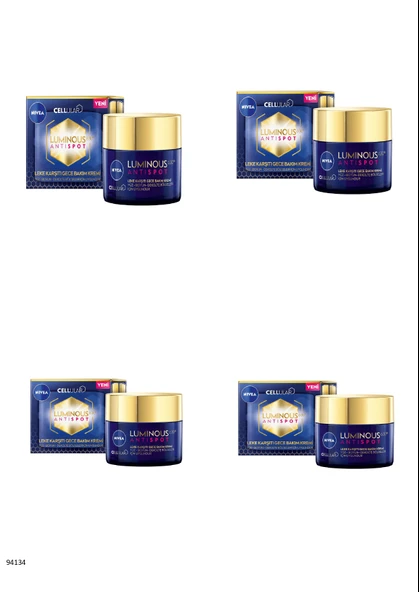 94134 NIVEA LUMINOUS630® LEKE KARŞITI GECE BAKIM KREMİ  4 ADET