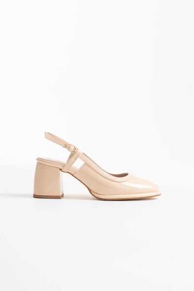 Taila Açık Sarı Rugan Kadın Topuklu Ayakkabı ürün görseli