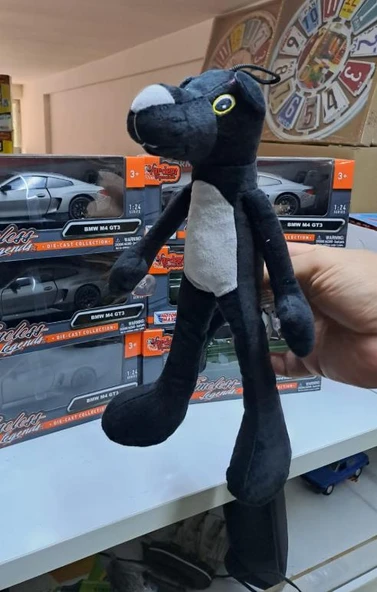 30 cm Asılabilir Elleri Vantuzlu Oyuncak Peluş Siyah Panter - 2