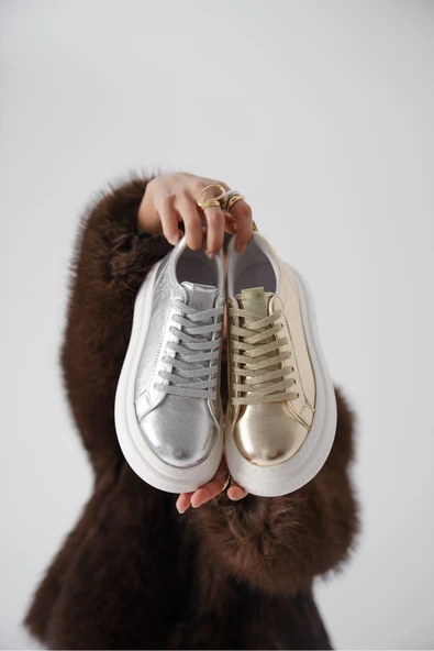 Dina Gümüş Kadın Sneaker - 5