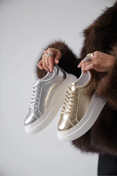 Dina Gümüş Kadın Sneaker - 4
