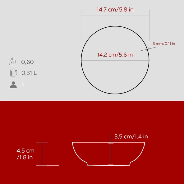 Lava Döküm Yuvarlak Çorba Kasesi Çap(Ø)14cm. - Resim 4