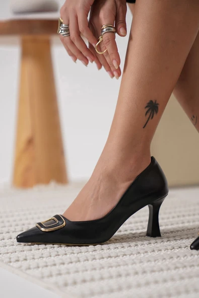 Emery Kadın Siyah Topuklu Ayakkabı - Resim 6