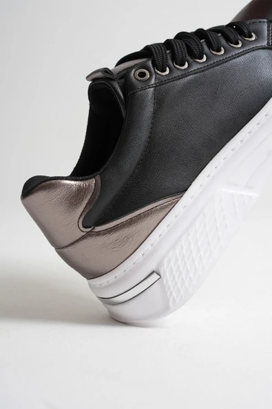 Vega Platin Detaylı Siyah Kadın Spor Ayakkabı - Resim 8