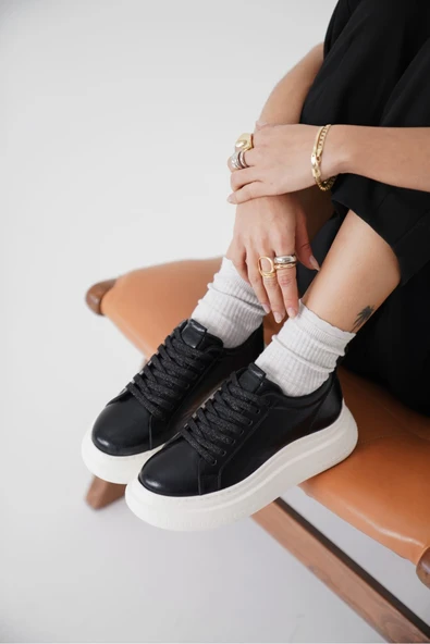 Dina Kadın Siyah Sneaker - 1