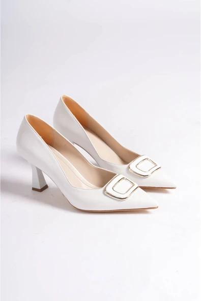 Emery Kadın Beyaz Topuklu Ayakkabı - Resim 8