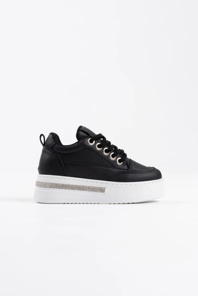 Alice Siyah Kadın Gizli Topuklu Sneaker - 1