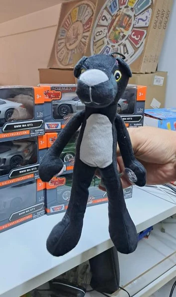30 cm Asılabilir Elleri Vantuzlu Oyuncak Peluş Siyah Panter - 3