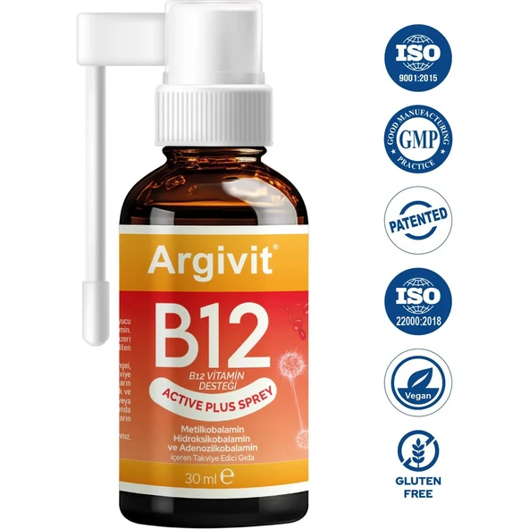 Argivit B12 Active Plus Sprey 30 ml - Resim 2