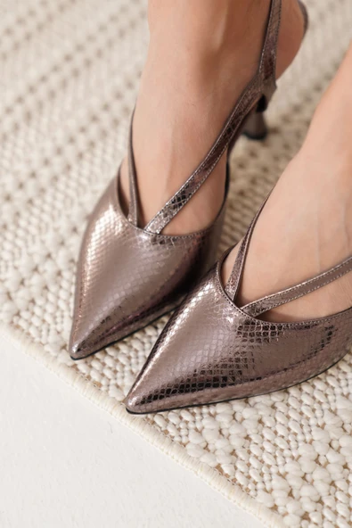 Violet Kadın Platin Topuklu Ayakkabı - Resim 8