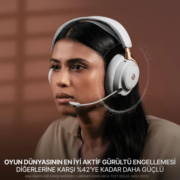 SteelSeries Arctis Nova Elite Hi-Res Wireless Gaming Kulaklık - Sage Gold - 6
