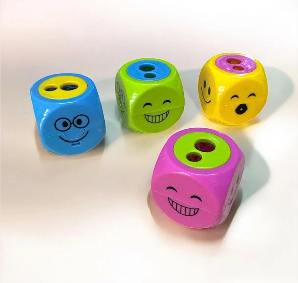 Osaka Çift Hazneli Bıçaklı Gözlü Emojili Kalemtraş 1 Adet