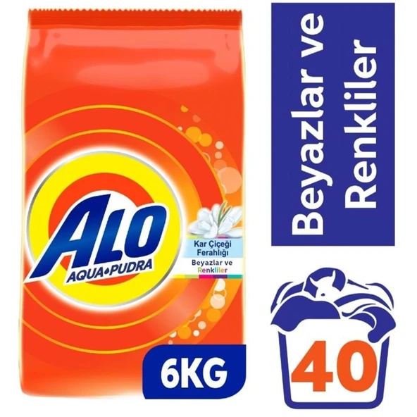 Alo Matik Toz Çamaşır Deterjanı 6KG Kar Çiçeği Ferahlğı / Renkliler ve Beyazlar (40 Yıkama) - 2