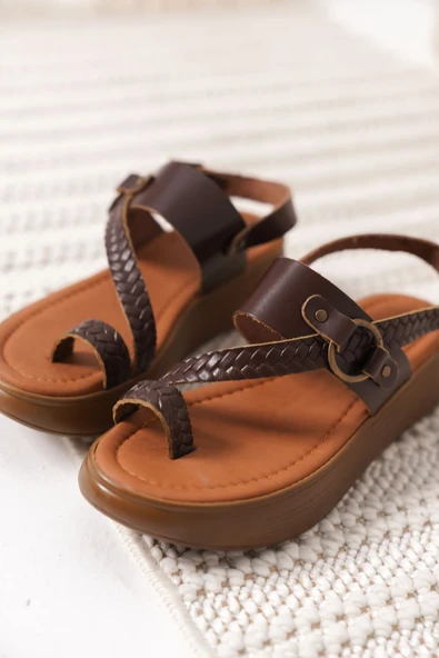 Likya Acı Kahve Hakiki Deri Sandalet - 3