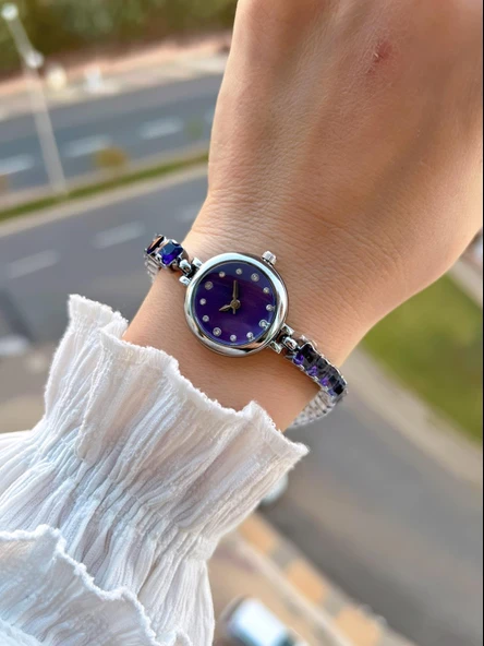 Coliseum Çelik Ve Taşlı Kordon Vintage Seri Küçük Kasa Özel Tasarım Kadın Kol Saati SP.8933.M7 - Resim 2