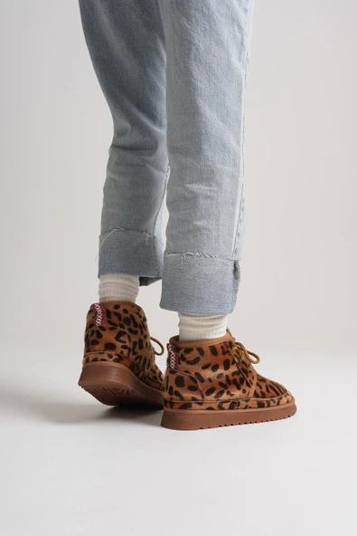 Daria Kadın Kışlık Leopar Desen İçi Kürklü Bot - 7