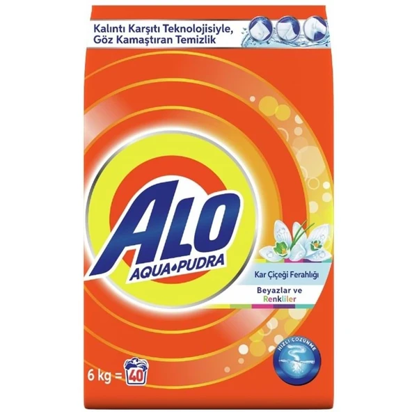 Alo Matik Toz Çamaşır Deterjanı 6KG Kar Çiçeği Ferahlğı / Renkliler ve Beyazlar (40 Yıkama) - 1