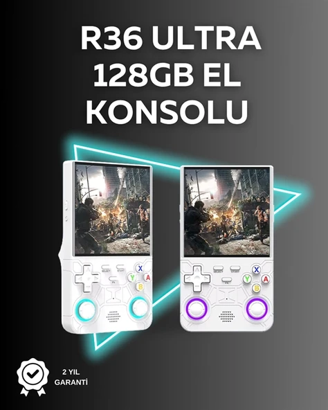 R36 Ultra 128GB Taşınabilir Oyun Konsolu – 4” IPS Ekran, 30.000+ Oyun, WiFi Destekli ürün görseli 1