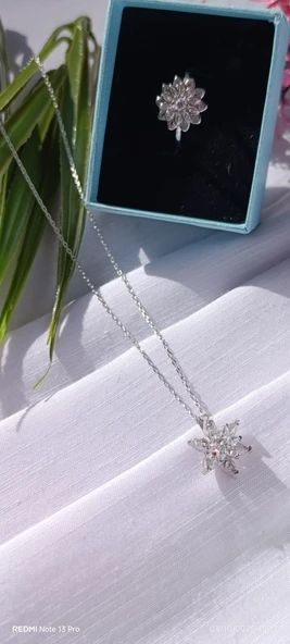 LOTUS ÇİÇEĞİ KOLYE VE YÜÜZK SET - 2