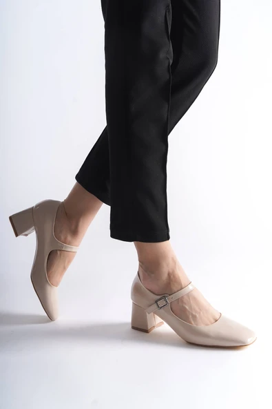 Rosalie Bej Rugan Topuklu Kadın Ayakkabı - Resim 3