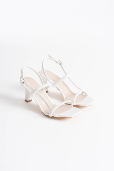 Monya Kadın Beyaz Topuklu Sandalet - 2