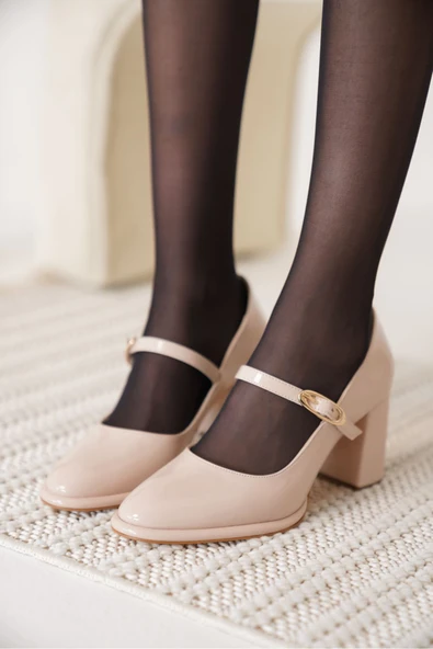 Alis Bej Kadın Topuklu Ayakkabı - Resim 2