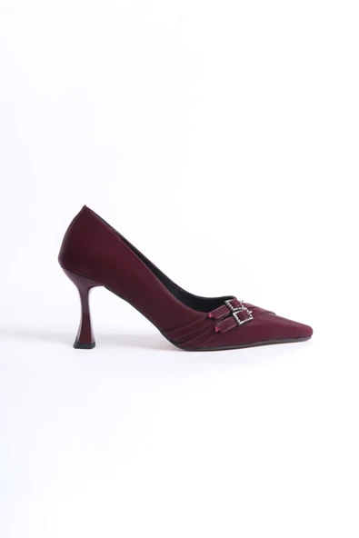 Maya Kadın Bordo Saten Topuklu Ayakkabı - 3