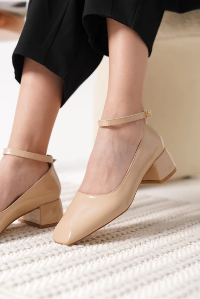 Arilla Bej Rugan Kadın Topuklu Ayakkabı - Resim 6