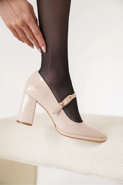 Alis Bej Kadın Topuklu Ayakkabı - Resim 5