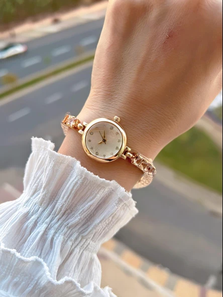 Coliseum Çelik Ve Taşlı Kordon Vintage Seri Küçük Kasa Özel Tasarım Kadın Kol Saati SP.8933.M5 - Resim 2