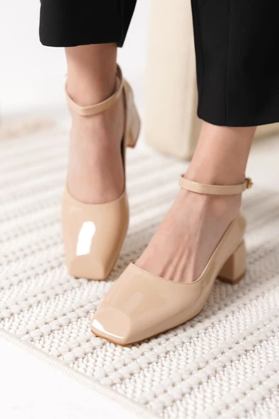 Arilla Bej Rugan Kadın Topuklu Ayakkabı - Resim 8