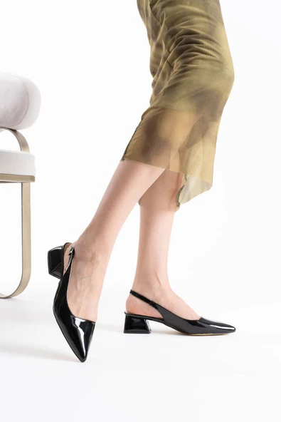 Allien Siyah Rugan Kadın Ayakkabı - Resim 5