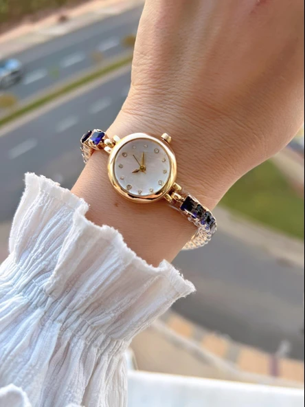 Coliseum Çelik Ve Taşlı Kordon Vintage Seri Küçük Kasa Özel Tasarım Kadın Kol Saati SP.8933.M3 - Resim 2